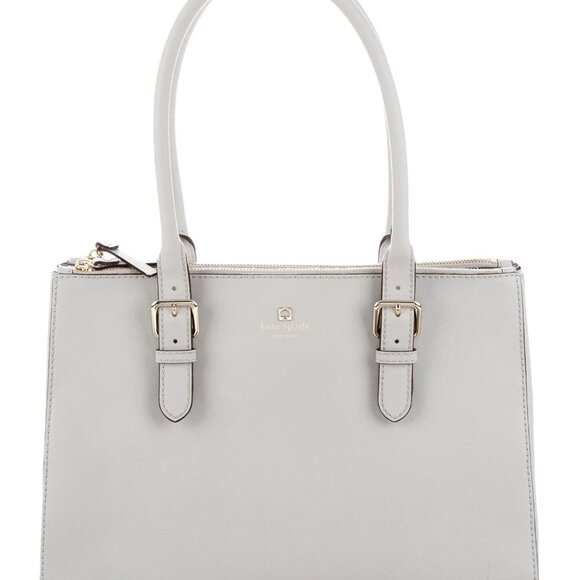 Kate Spade NY Charlotte Street Reena Tote Bag Stone Ice Gray Shoulder Purse - Picture 3 of 16